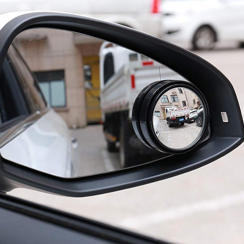 ESreake 2PCS Mini Small Blind Spot Mirror, 1.57""(40mm) Round HD Glass Convex Rear View Mirror,Strong Adhesive Mirror for Car, Van, SUV and Trucks (1-9/16""(40mm), Black frame) - Image 4